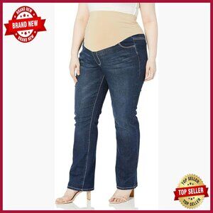 Plus Size Maternity Bootcut Jeans with Stretch Belly Band
